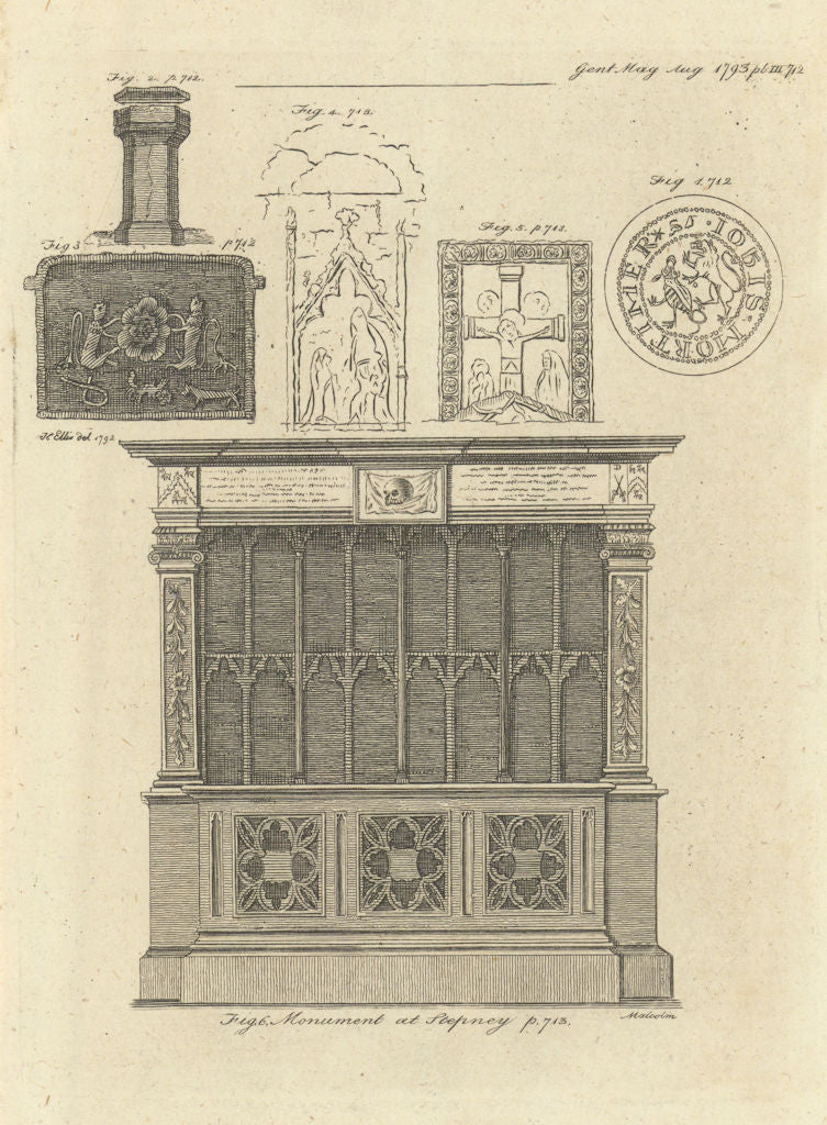 Stepney church. Sculpture. Tomb of Sir Henry Colet, Lord Mayor of London 1793